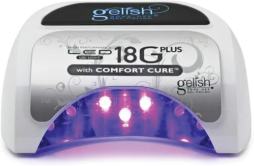 Gelish Luz LED 18G Plus - Lámpara de curado LED profesional de 36 W con tecnología Comfort Cure, ajuste de 60 segundos, bandeja magnética extraíble,