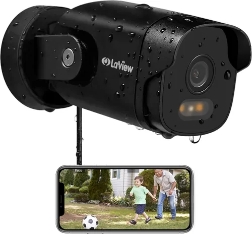 Vista 12 de LaView Cámara de seguridad 2K para exteriores con visión nocturna a color, cámaras con cable de 3MP para seguridad del hogar, cámara impermeable