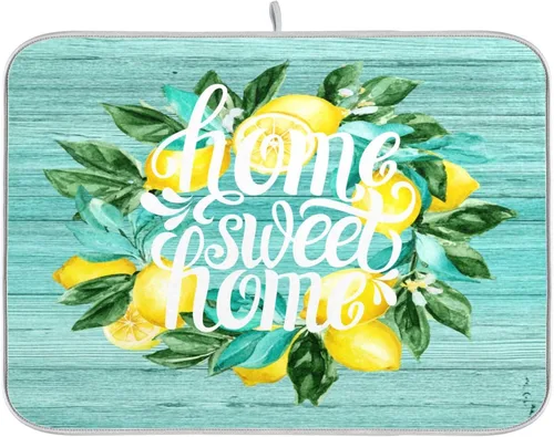 Vista 33 de Tapete de secado de platos para cocina, puerta de granero, encimera de madera rústica, de 16 x 18 pulgadas, tapete de microfibra absorbente