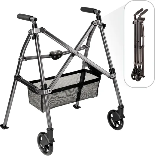 Stander Wonder Walker Plus Short, Andador de Movilidad Plegable Junior Ligero para Adultos Pequeños, Personas Mayores y Ancianos, Plegable de Viaje