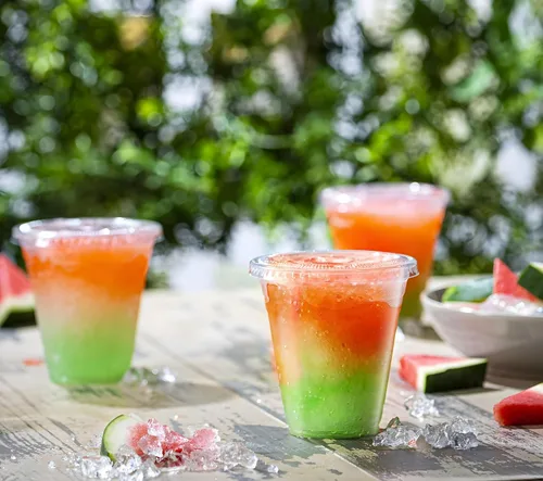 Vista 8 de Plastic Clear Cups [12 oz] with Lids and Straws [10 Set] Disposable Cold Beverage Drinking Iced Coffee Water Juice Tea Party Travel Cafe School