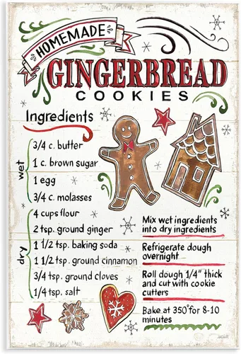 Vista 7 de Stupell Industries Galletas de jengibre caseras Instrucciones de cocina navideña