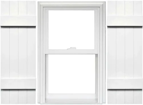 Vista 43 de Mid America - Persiana estándar de vinilo tipo revestimiento exterior de madera de 4 tablones de 14 pulgadas (1 par)