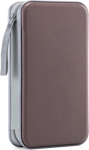 Vista 20 de LIOVODE Funda para DVD, estuche portátil para CD de capacidad para 96, soporte de almacenamiento de plástico duro para DVD, CD, cartera, organizador