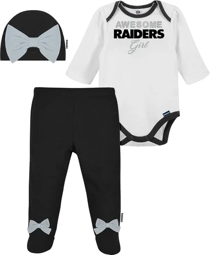 Vista 18 de NFL Conjunto de enterizo, pantalón con pies y gorro de 3 piezas para bebé niña