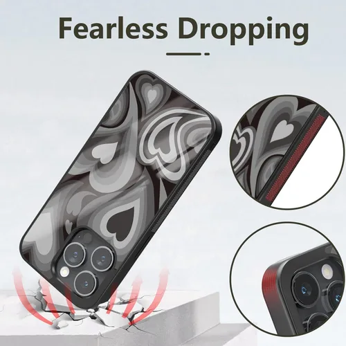 Vista 3 de Fundas estéticas de corazón para niñas para iPhone 6 7 8 11 12 13 14 15 16 Pro Max Plus Mini Xr Xs SE para Samsung Galaxy S20 S21 S22 S23 S24 Z Flip