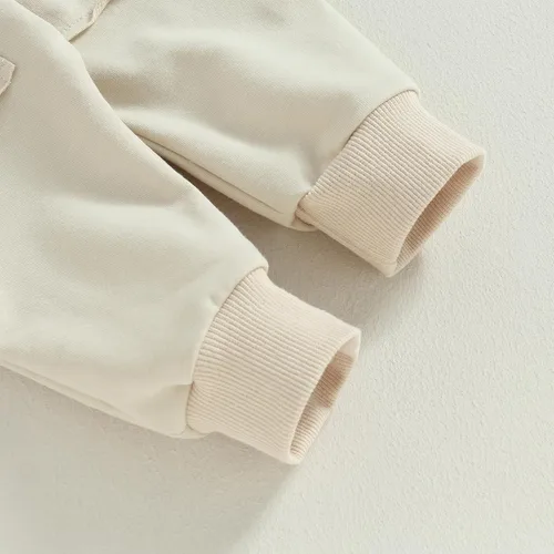 Vista 7 de Ropa de bebé niño 6 12 18 24M pantalones conjunto manga larga contraste sudadera otoño invierno bebé trajes sudaderas con capucha