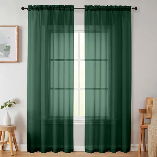 Vista 26 de 2 paneles de cortinas traslúcidas blancas para dormitorio, sala de estar, 96 pulgadas de largo, modernas, suaves, ligeras, con bolsillo para barra