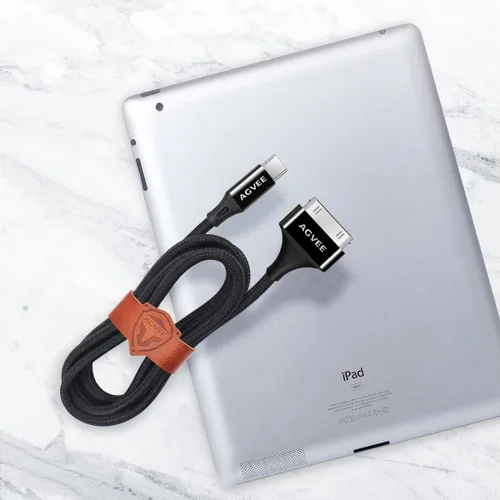 Vista 5 de AGVEE Paquete de 2 adaptadores de cable USB-C a 30 pines de 3.3 pies para iPhone 4/4S iPad 1/2/3 iPod, carcasa de metal trenzada tipo C a 30 pines