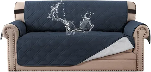 Vista 9 de H.VERSAILTEX Funda de sofá 100% impermeable, lavable, antideslizante, para 3 cojines, protector de muebles para mascotas, fundas de sofá