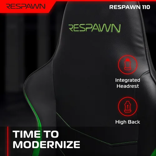 Vista 4 de Respawn Silla de juegos 110, silla de oficina ergonómica con reposacabezas Verde