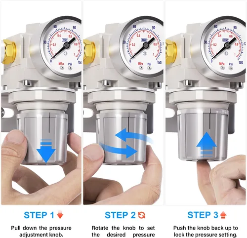 Vista 6 de TAILONZ PNEUMATIC Regulador de presión de los accesorios del compresor de aire del NPT del 1/2 pulgada para los sistemas de aire comprimido AR4000-04