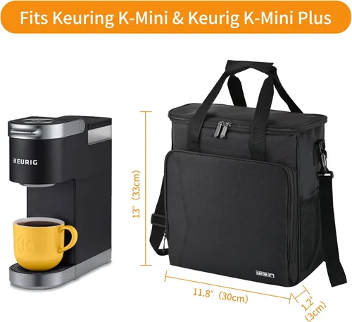 Vista 2 de LEFOR·Z Bolsa de transporte para cafetera de viaje, compatible con Keurig K-Mini o K-Mini Plus, cafetera de una sola porción bolsa de almacenamiento