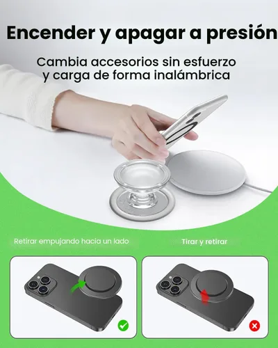 Vista 7 de Soporte magnético de agarre plegable para teléfono móvil, estilo océano, extensible para teléfono inteligente, tableta, accesorio de teléfono
