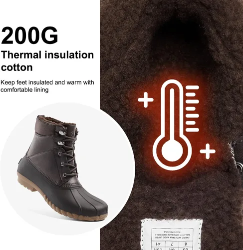 Vista 3 de ALEADER Botas estilo pato, para hombre Carcasa impermeable Botas de nieve con forro de piel