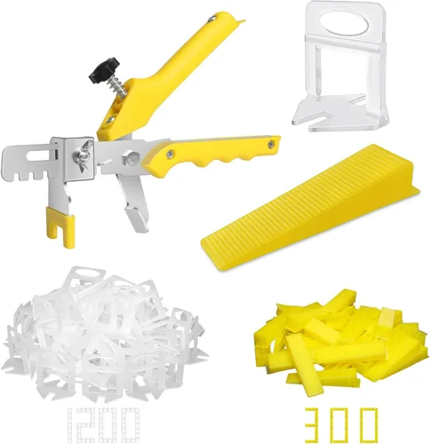 Vista 10 de DGSL Sistema de nivelación de azulejos con alicates para azulejos, 300 clips espaciadores de azulejos y 100 cuñas reutilizables, juego