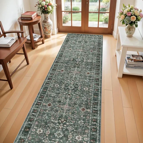 Vista 50 de Alfombra de pasillo lavable de 2 x 3: alfombras antideslizantes con parte trasera de goma, alfombra de cocina suave, alfombra pasillo estilo granja