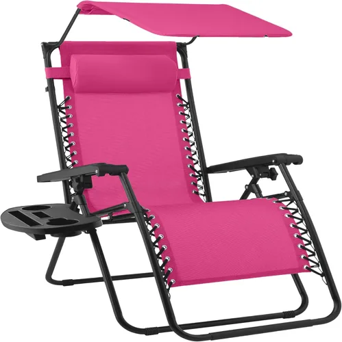 Vista 30 de Best Choice Products Silla reclinable plegable de gravedad cero para exteriores, de patio, para salón al aire libre, con toldo ajustable