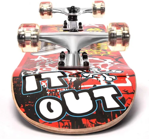 Vista 4 de ChromeWheels Monopatín de 31 pulgadas, doble patada, monopatín crucero, longboard de 8 capas de arce, para niños y principiantes