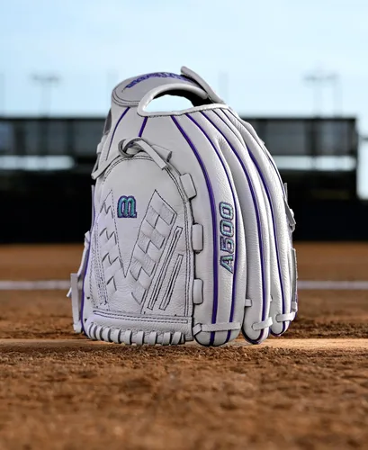 Vista 5 de Wilson Guantes de sóftbol A500 Siren Fastpitch 2026 Blanco/Púrpura/Espuma de mar