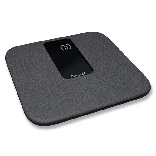 Vista 2 de Escali ComfortStep - Báscula de baño digital antideslizante para peso corporal con cubierta de plataforma de lino extraíble y alta capacidad de 400