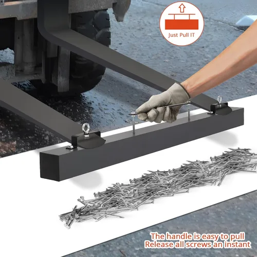 Vista 4 de Towallmark Barredora magnética colgante de 48 pulgadas, herramienta de barrido de imán de uñas con capacidad de elevación de 120 libras, imán