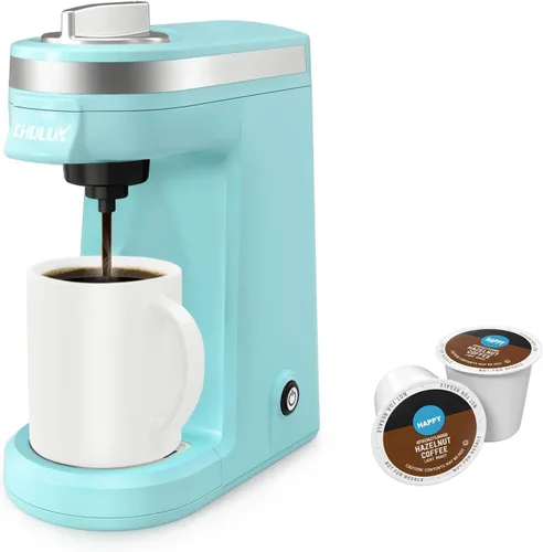 Vista 10 de CHULUX Cafetera de una sola porción para cápsulas K, mini cafetera individual de una taza, perfecta para espacios pequeños, color negro