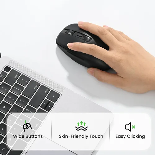 Vista 3 de PINKCAT Ratón inalámbrico recargable tipo C, 2.4 G USB C RGB iluminación de computadora ratones silenciosos, diseño ergonómico para MacBook Air/Pro
