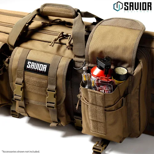 Vista 4 de Savior Equipment American Classic - Bolsa táctica doble para armas largas, estuche de transporte para pistola con correa de mochila, compartimento