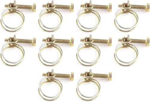 Acouto Double Wire Hose Clamp Double Wire Water Hose Tube Clamp Pipe Plumbing Pipe Tube 304 Stainless Steel (25mm (21-25))