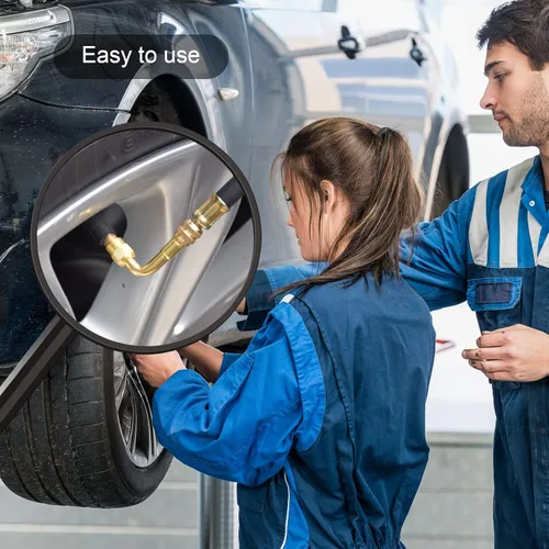 Vista 6 de Extensión de válvula de neumático, extensores de vástago de válvula flexible de 8.25 pulgadas con adaptador de extensión de válvula de neumático