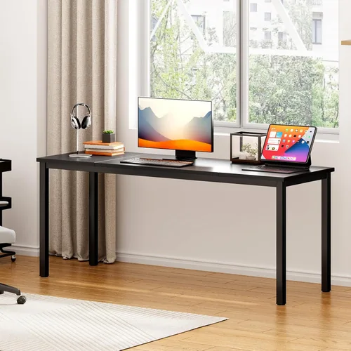 Vista 168 de DlandHome Escritorio pequeño para computadora de 31.5 pulgadas, mesa de escritura para espacios pequeños, mesa de estudio, escritorio para Negro