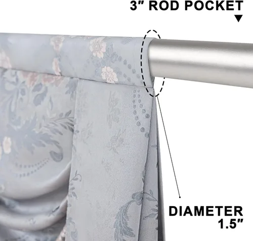 Vista 4 de Loom and Mill Cenefa de cascada de lujo, de jacquard, para sala de estar y dormitorio, elegantes cenefas florales europeas con borlas, cortinas azul