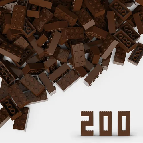 Vista 10 de Bloque de ladrillos clásico a granel de 2 x 4, 200 piezas de ladrillo de construcción negro, compatible con piezas y piezas Lego 3001, juego