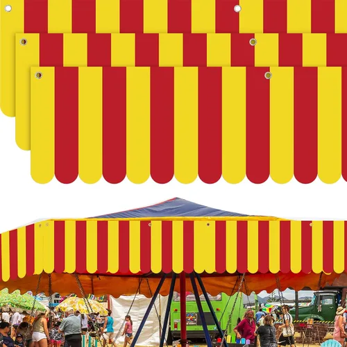 Vista 9 de Preboun 3 piezas de toldo de circo decoración Carpa de fiesta de carnaval Negro y blanco