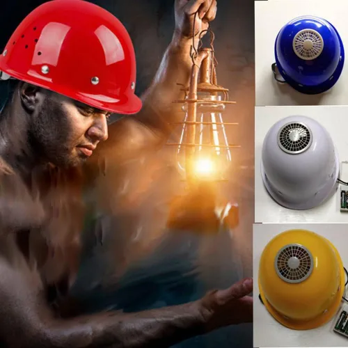Vista 9 de Surakey Casco de refrigeración USB con ventilador, casco universal resistente para hombre, casco de seguridad portátil para andamios y comerciantes