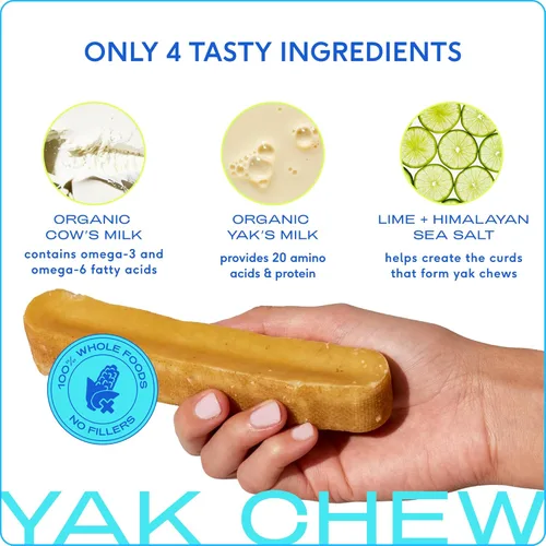 Vista 5 de Native Pet Aceite Omega para perros – Suplementos de aceite de pescado para perros y masticables de yak para perros Queso de yak orgánico y criado
