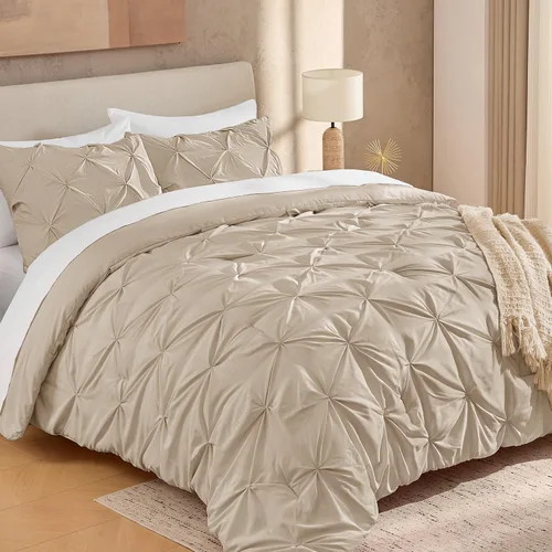 Vista 33 de Andency Juego de Edredón Beige Individual (66x90 Pulgadas), Edredón de 2 Piezas para Niñas y Niños, Juego de Edredón de Microfibra Suave