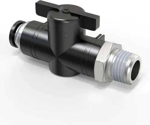 Vista 11 de TAILONZ PNEUMATIC BVU-1/2 OD Válvula de bola de control de flujo de aire Válvula de empuje para conectar accesorio (paquete de 1)