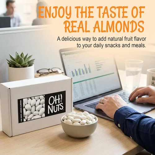 Vista 4 de Oh! Nuts Almendras Jordan blancas para Pascua, bodas, baby showers, cumpleaños, bolsa a granel de 5 libras