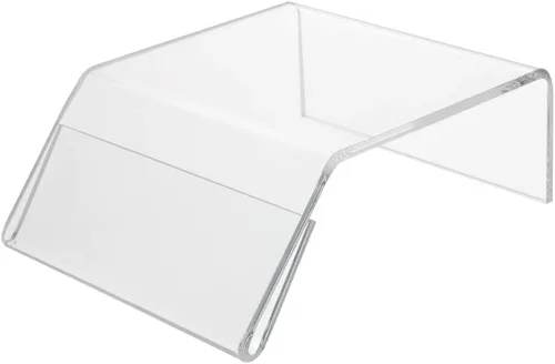 Vista 2 de Source One - Roca de exhibición de acrílico transparente, soporte de cristal para negocios y uso doméstico (1 paquete, transparente)