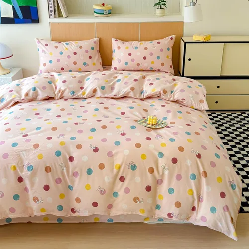 Vista 10 de LIWHENHAO Juego de funda de edredón para perro, tamaño twin, 100% algodón, ropa de cama de dibujos animados de cachorros, flores rosas sobre beige