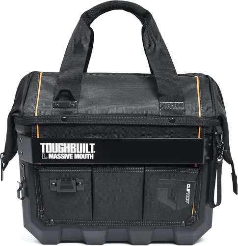 Vista 2 de ToughBuilt ClipTech Series - Bolsa de herramientas de boca masiva de 16 pulgadas, bolsa de herramientas de gran apertura resistente con construcción