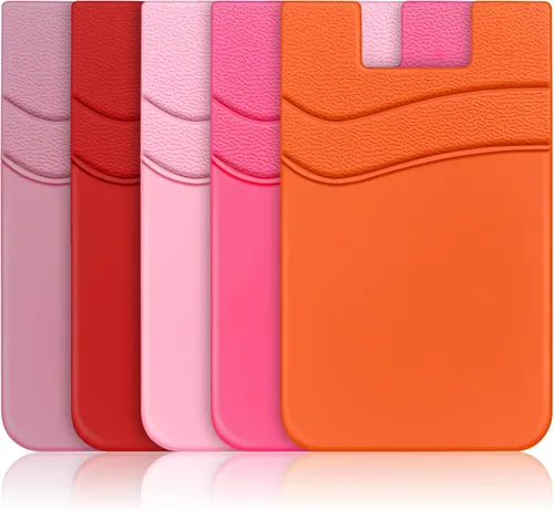Vista 16 de SHANSHUI Soporte para tarjetas de teléfono, paquete de 3 fundas de silicona para tarjetas de crédito, tarjeta de visita, bolsillo para iPhone