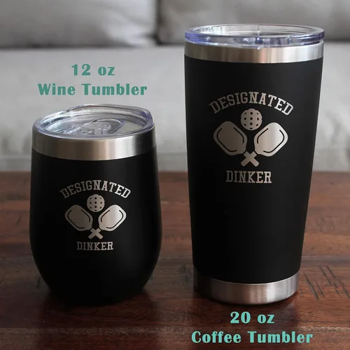 Vista 6 de Bevvee Designated Dinker - Vaso de café aislado con tapa deslizante - Taza aislada de acero inoxidable - Regalos y decoración divertidos con Verde