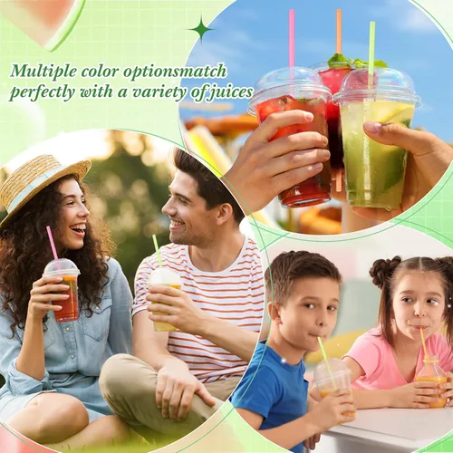 Vista 6 de Eaasty 1000 popotes desechables de plástico a granel, 0.24 pulgadas de diámetro y 7.87 pulgadas de largo de plástico desechables para beber