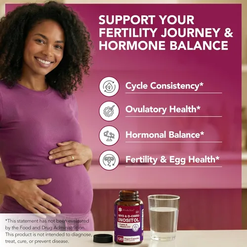 Intimate Rose Suplemento de mio-inositol y D-Chiro inositol con folato y vitamina D - Apoya el equilibrio hormonal, los ciclos regulares y la salud