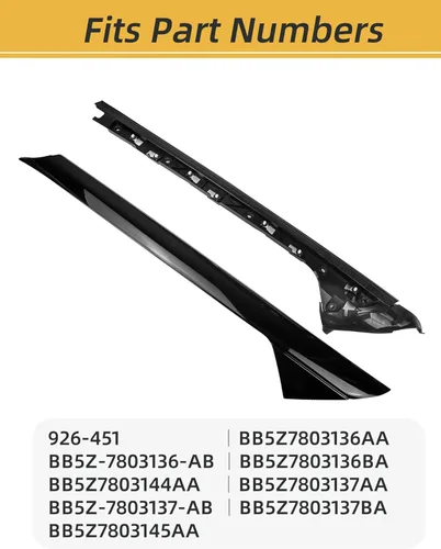 Vista 3 de Flecto Moldura de pilar A-Pillar Soporte exterior e interior delantero derecho lado del pasajero compatible con Ford Explorer 2011-2019, reemplaza
