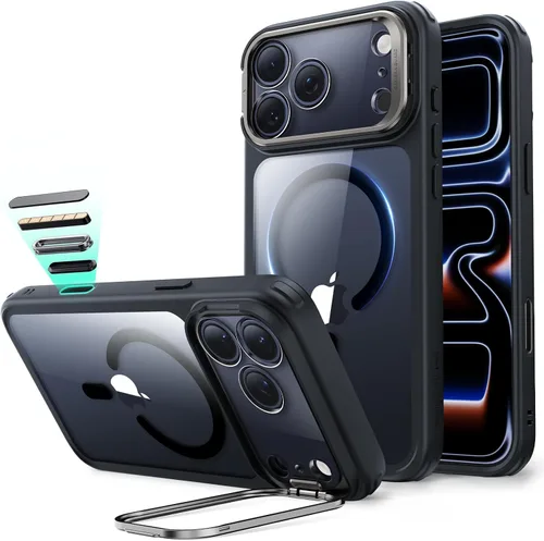 Vista 46 de ESR Funda para iPhone 14 Pro Max, Compatible con MagSafe, Funda Transparente para Teléfono con Soporte Stash Integrado para iPhone 14 Pro Max