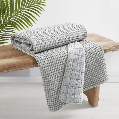 Vista 15 de Levtex Home - Colección Mills Waffle - Manta - Waffle de algodón Adobe - Tamaño de la manta 50 x 60 pulgadas.